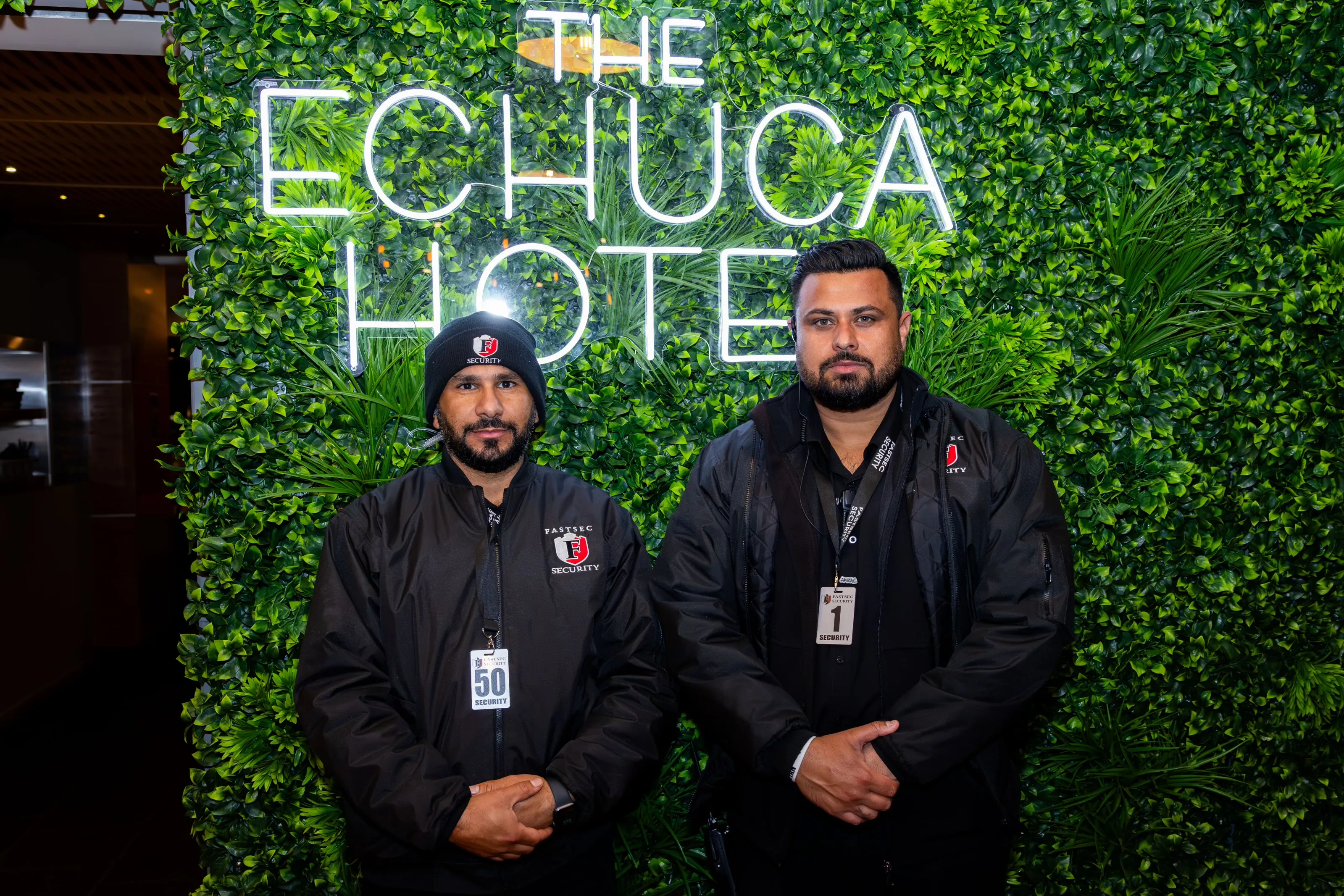 Fastsec Security guards on duty outside The Echuca Hotel
